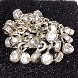 Vintage Sterling Silver Ring Crystal Details Size 8